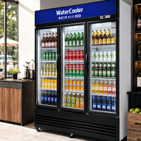 Réfrigérateur vertical 1200L à refroidissement par air avec porte vitrée et congélateur à eau pour supermarché, idéal pour l'affichage de Coca-Cola