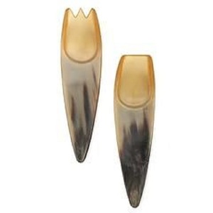 Meilleure qualité corne cuillère fourchette fait à la main artisanat salade serveurs matériau naturel corne de buffle salade outils de service pour la restauration de fête - Product Image 6