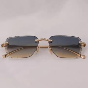 Brown <b>Shade</b> Goggles Unisex Eyeglasses Studded With Moissanite Diamonds / Ideal for Everyday Wear Designer Spectacles - Product Image 3