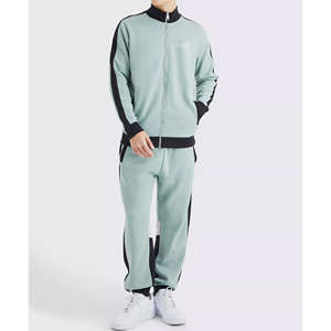 Sudadera con cuello y cremallera para hombre personalizada, conjunto de chándal para correr, chándal con cremallera completa, chándal de punto con estampado digital para hombre - Product Image 1