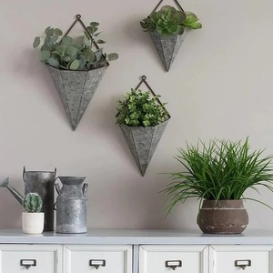 <b>Wall</b> <b>Decor</b> Half Conical Metal Hanging Planter for Farmhouse Style Hanging <b>Wall</b> Vase Planters Rustic Home <b>Wall</b> <b>Decor</b> - Product Image 6
