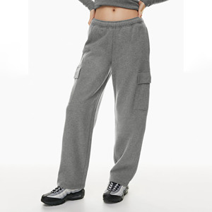 Pantalon cargo à taille haute pour femmes en gros 80% coton, pantalon cargo pour femmes en polyester 20% - Product Image 2