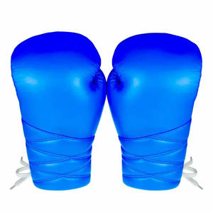 Nouveauté 2026, dernier modèle, gants de boxe à lacets au poignet, sur mesure, élégants, en cuir bleu original, gants d'entraînement de combat, CP-BG-12 - Product Image 2