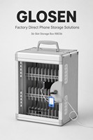 Armoire de rangement pour téléphones portables Glosen R8036 à 36 emplacements, en acier, verrouillable, avec porte transparente, pour école, salle de classe, bibliothèque
