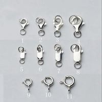 Fournisseur de fermoirs mousquetons carrés en argent sterling 925 de 8 mm, 10 mm, 12 mm, 14 mm, 16 mm pour la création de bijoux, colliers et bracelets