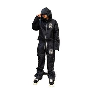 Conjunto de Chándal Deportivo para Hombre, Talla Grande, con Cremallera, Estilo Urbano, Chaqueta Cortavientos Holgada - Product Image 2