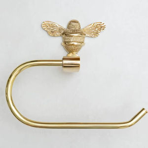 Porte-papier hygiénique en métal de qualité supérieure avec finition dorée, parfait pour les environnements humides et les accessoires de salle de bain durables - Product Image 1