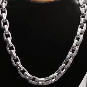 Chaîne cubaine vintage en argent sterling 925 de qualité supérieure Glacé Moissanite Diamant Discothèque Fiançailles Style Hip Hop pour les fêtes - Product Image 1