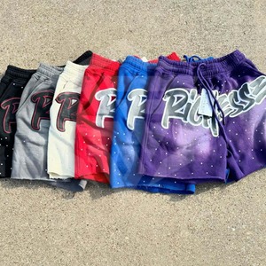 Venta al por mayor de pantalones cortos de sudor de tinte solar para hombres personalizados lavado ácido vintage desgastado 100% algodón secado rápido estilo de la calle - Product Image 4