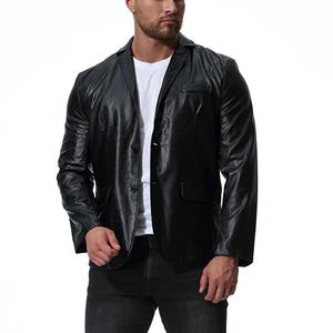 Automne nouvelle tendance veste en cuir PU britannique grande taille en cuir veste de costume décontracté - Product Image 6