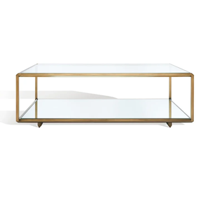Mesa de centro de mármol moderna rectangular de metal, mesa de té, mesa de centro de lujo, muebles de sala de estar de estilo nórdico - Product Image 3