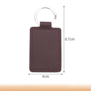 Porte-clés avec logo personnalisé en cuir Pu rectangulaire graver au laser blanc sac multifonctionnel porte-clés de voiture porte-clés personnalisés - Product Image 6