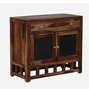 Ulyano, acabado de teca rústica, Unidad de vajilla de madera sheesham, muebles para el hogar resistentes a los arañazos para comedor - Product Image 3