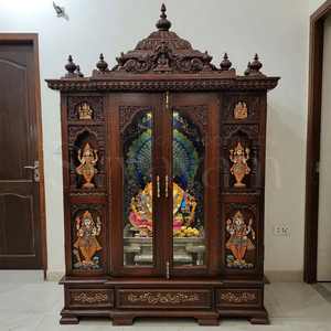 Sala de Pooja Tradicional del Templo Gopuram de Estilo Sur, Madera de Teca de Tamaño Personalizado, Tallada a Mano, Impermeable, Duradera, para el Hogar Religioso - Product Image 5