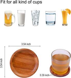 ชุดจานรองแก้วไม้ทำมือสไตล์โมเดิร์น ขายดีที่สุดสำหรับกาแฟ ชา เครื่องดื่มเย็น ดีไซน์ปรับแต่งได้ ทนทาน สวยงาม เหมาะสำหรับบ้านและสำนักงาน - Product Image 5