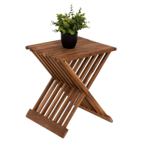 Table basse pliante en teck traditionnel, écologique, imperméable, table d'appoint extérieure légère, table de bistrot pour patio, mobilier de maison