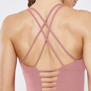 Sujetador de Yoga de compresión para mujer con logotipo personalizado de alto impacto, Sujetador deportivo transpirable sin costuras para mujer - Product Image 4