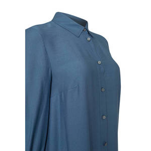 เสื้อคลุมถักโครเชต์สีครามพร้อมแขนพองและชายเสื้อระบาย - Product Image 2