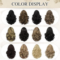 Extensions de Cheveux en Queue de Cheval à Pince Crabe Ondulées Bouclées, Postiche Synthétique Volumineuse pour Femme, Usage Quotidien