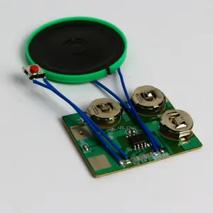 Mini módulo de som com botão de apertar, gravador de voz, cartão de visita, chip de som