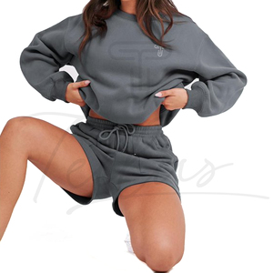 Nuevo Diseño de Sudadera y Pantalones Cortos, Diseño Personalizado, Material Original, Sudadera y Pantalones Cortos de Alta Calidad para Mujer - Product Image 5