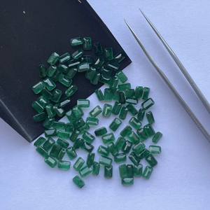 4mm 6mm Natural verde oscuro Zambian Esmeralda facetada Octágono corte piedra preciosa al por mayor joyería de piedra preciosa brillo buen tamaño pequeño - Product Image 3