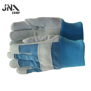 Gants Rigger en cuir de haute qualité pour enfants, blanc et bleu, fabricant et exportateur robustes - Product Image 4