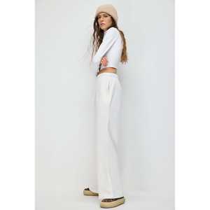 Pantalon large pour femme, taille haute, respirant, tissé, taille XL, style classique, pour le bureau, été, technique froissée, coloré - Product Image 2