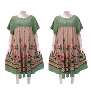 KLOK 11 Robe d'été en rayonne Design élégant avec fermeture à la taille élastique Matériau de première qualité pour le confort et la détente à la maison-en vente! - Product Image 3