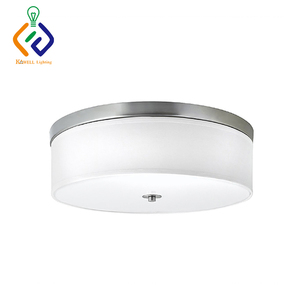 Phòng ngủ Acrylic Vòng Brushed Nickel kết thúc Linen trống khuếch tán 16 "Đèn Chiếu Sáng Trần - Product Image 1