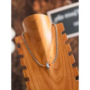Chaînes en argent sterling avec perles de coquille Saint-Jacques style Navajo, tendance pour les fiançailles, principalement en acier inoxydable - Product Image 3