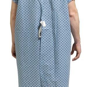 Bata de paciente de hospital de algodón polivinílico unisex de alta calidad Material suave personalizado - Product Image 5