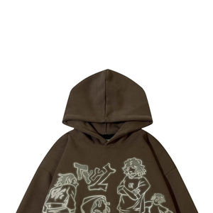 Sudadera con Capucha Personalizada OEM 100% Algodón con Bordado Pesado y Pedrería, Estilo Urbano, Patrón de Letras para Otoño - Product Image 5