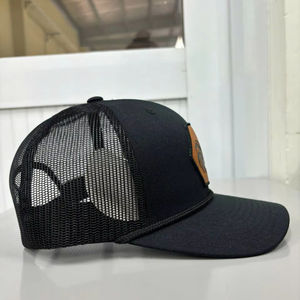 หมวกแก๊ปหนังปักลายโลโก้หมวกทรักเกอร์6แผงกลางโปรไฟล์กลางสำหรับ3D เย็บปักโลโก้ตามสั่ง - Product Image 4