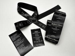 Serigrafía personalizada de buena calidad, cuidado del contenido de lavado de prendas, etiqueta satinada, Material de reciclaje, diseño de moda, respetuoso con el medio ambiente - Product Image 5