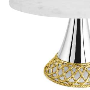 ที่ตั้งเค้กโลหะปมแห่งความรักทำด้วยมือทรงกลมพร้อมผิวสีทองเหมาะอย่างยิ่งสำหรับการจัดแสดงขนมหวานในงานแต่งงานและงานเลี้ยง - Product Image 4