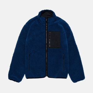 Reversible Sherpa Fleece Venta al por mayor Fur Streetwear Hip Hop Teddy Outdoor Winter casual stand collar zip up chaquetas de manga larga - Product Image 1