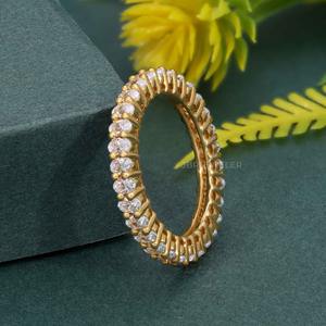 ที่ได้รับการรับรองจาก VVS เพชรที่ปลูกในห้องปฏิบัติการรูปไข่14K แหวนแต่งงานทองคำแท้เครื่องประดับหรูหราระดับไฮเอนด์สำหรับผู้หญิง - Product Image 1