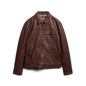 Veste en cuir de style luxueux de bonne qualité à bas prix pour hommes livraison directe à fermeture éclair à prix réduit veste en cuir de motard pour hommes - Product Image 4