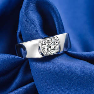 NOVAMART Fine Men's Hallmarked <b>Silver</b> <b>Ring</b> Classic Diamond Set in <b>Cross</b> Geometric Pattern Rhodium Plated Engagement Suitable Who - Product Image 1