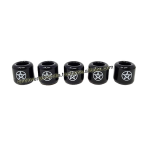 Campana de Cerámica con Patrón de Pentagrama Hecha a Mano, Ecológica, para Rituales, Hechizos, Decoración Navideña, Blanca y Negra, Pequeña, Superventas - Product Image 4