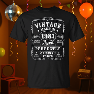 Maglietta Vintage per Decorazioni di Compleanno 45 Anni 1981, Celebra il 45° Compleanno con Stile con Maglietta Promozionale Personalizzabile - Product Image 3