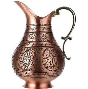 Pichet en cuivre au design antique fabriqué à la main avec du métal de qualité supérieure à bas prix pour des intérieurs rustiques et vintage - Product Image 3