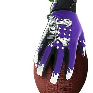 Nouveaux gants de football américain pour hommes service OEM de haute qualité gants de rugby sur mesure gants de sport collants à doigts entiers - Product Image 2