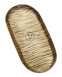 Nouvel arrivage Plateau en aluminium à texture unique Forme rectangulaire Décoration de table pour le dîner à la maison pour le festival du ramadan Plateau à assiettes - Product Image 2