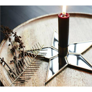 Porte-bougie en fer à finition antique, style shabby chic, verdigris, lotus, support pour bougie chauffe-plat, base décorative pour bougie conique, style fermier - Product Image 4