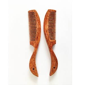 Peigne à tresser en bois, peignes à cheveux en bois de coco avec logo personnalisé, gravure, grande quantité, zéro déchet - Product Image 4