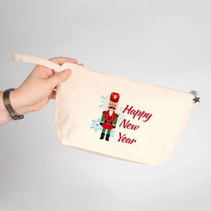 Casual New Year Personalized Canvas Clutch Bag Zipper Closure Portable <b>Winter</b> Embroidery <b>Decoration</b> 10 6 2 (25 X 15 X 6 Cm) - Product Image 6