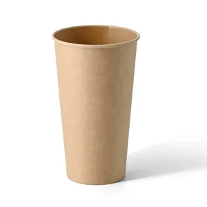 500 Ml 20Oz Ø 90 mm Clean Handling And Quick To Set Up Kraft Single Wall Large Capacity Smoothie Paper Drink Cups - Product Image 2
