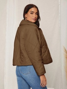 Women's Lightweight Satin Puffer Jacket <b>Winter</b> Breathable Plain <b>Coats</b> with Custom Logo Printing Manufacturer's Bubble <b>Thick</b> Down - Product Image 2